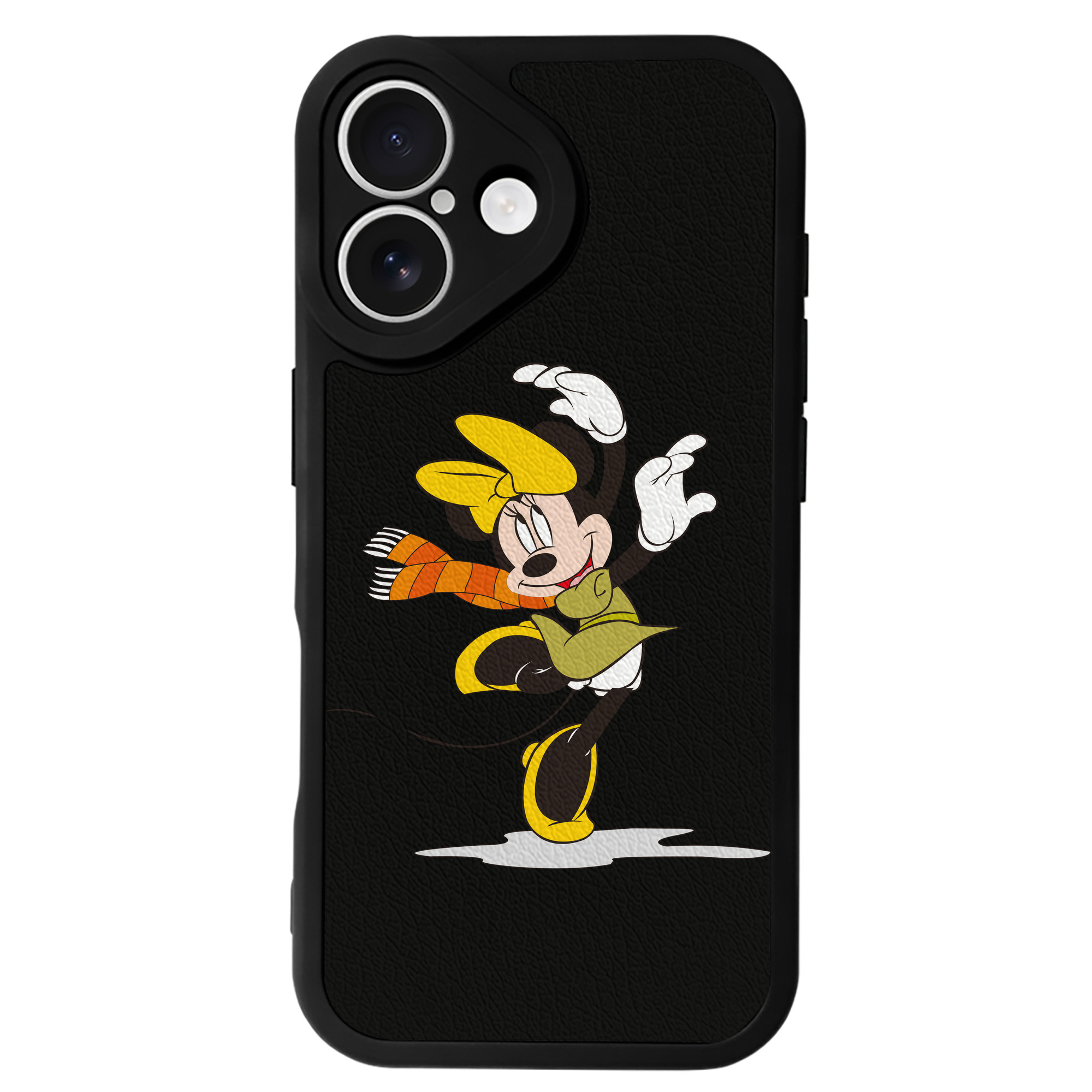 （画像用） ミッキーマウス Mickey Mouse 【iPhone 16シリーズ対応】シリコンスマホケース（レザー調） 材質：シリコン